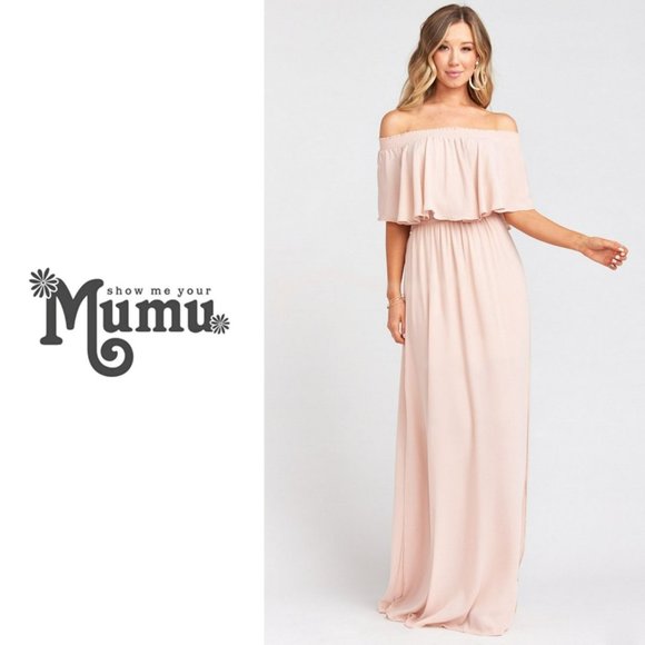 Show Me Your MuMu Dresses & Skirts - NWT SMYM Hacienda Dusty Blush Crisp Maxi Dress, S